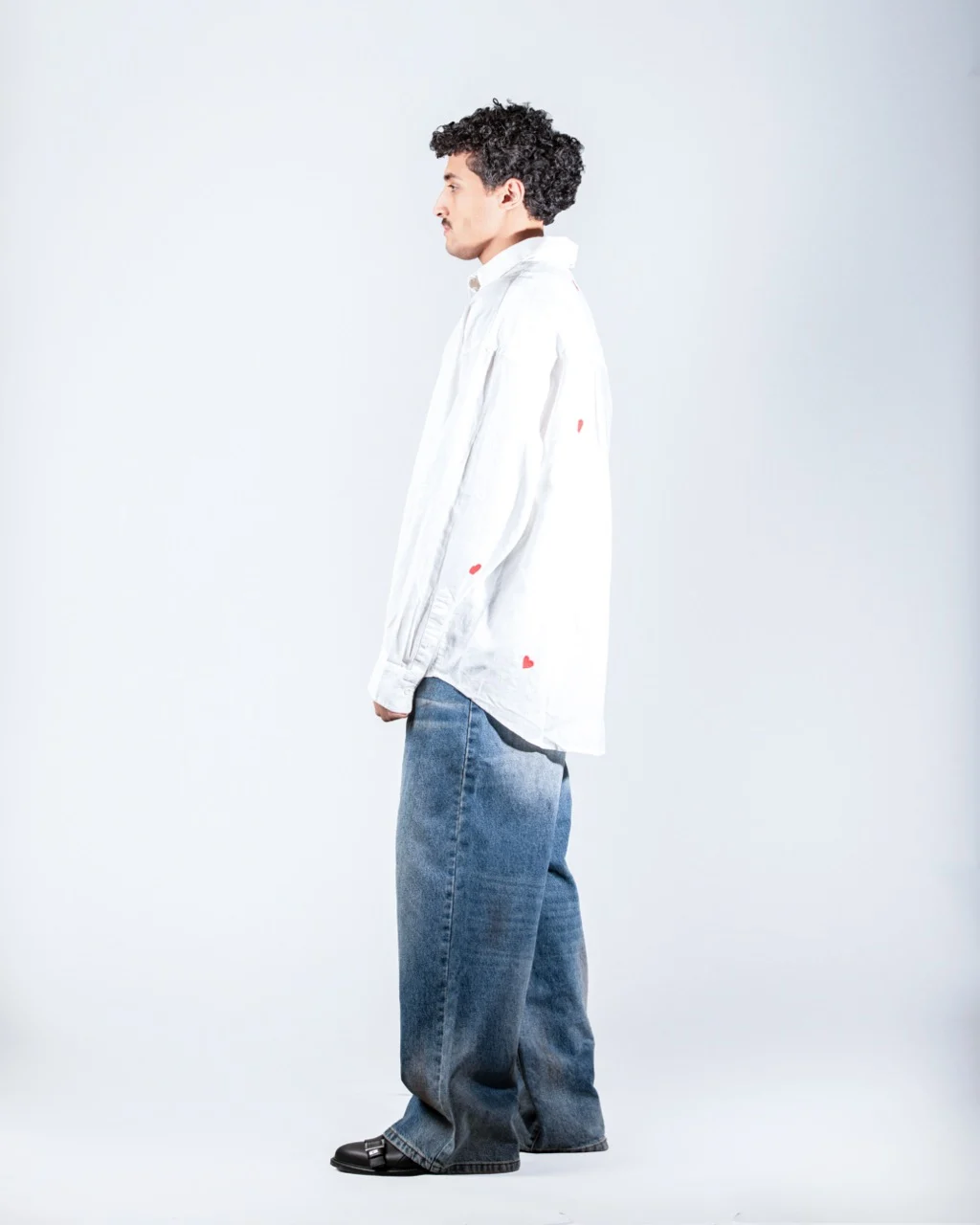 White Linen Heart Shirt