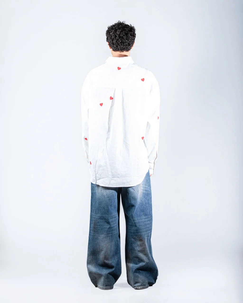 White Linen Heart Shirt