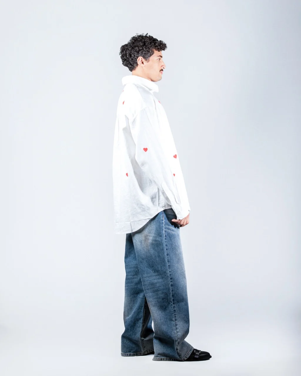 White Linen Heart Shirt