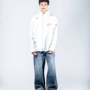 White Linen Heart Shirt