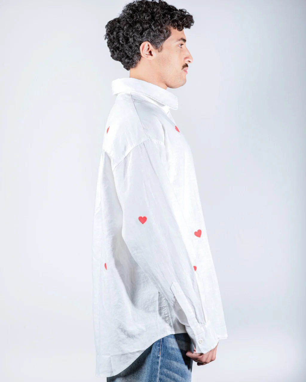 White Linen Heart Shirt