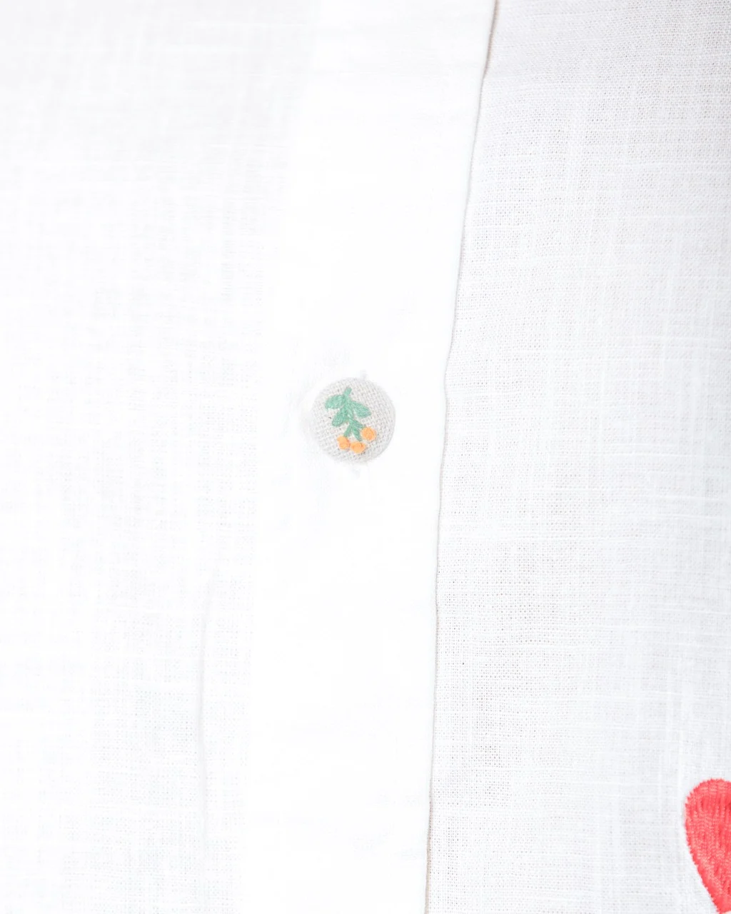 White Linen Heart Shirt