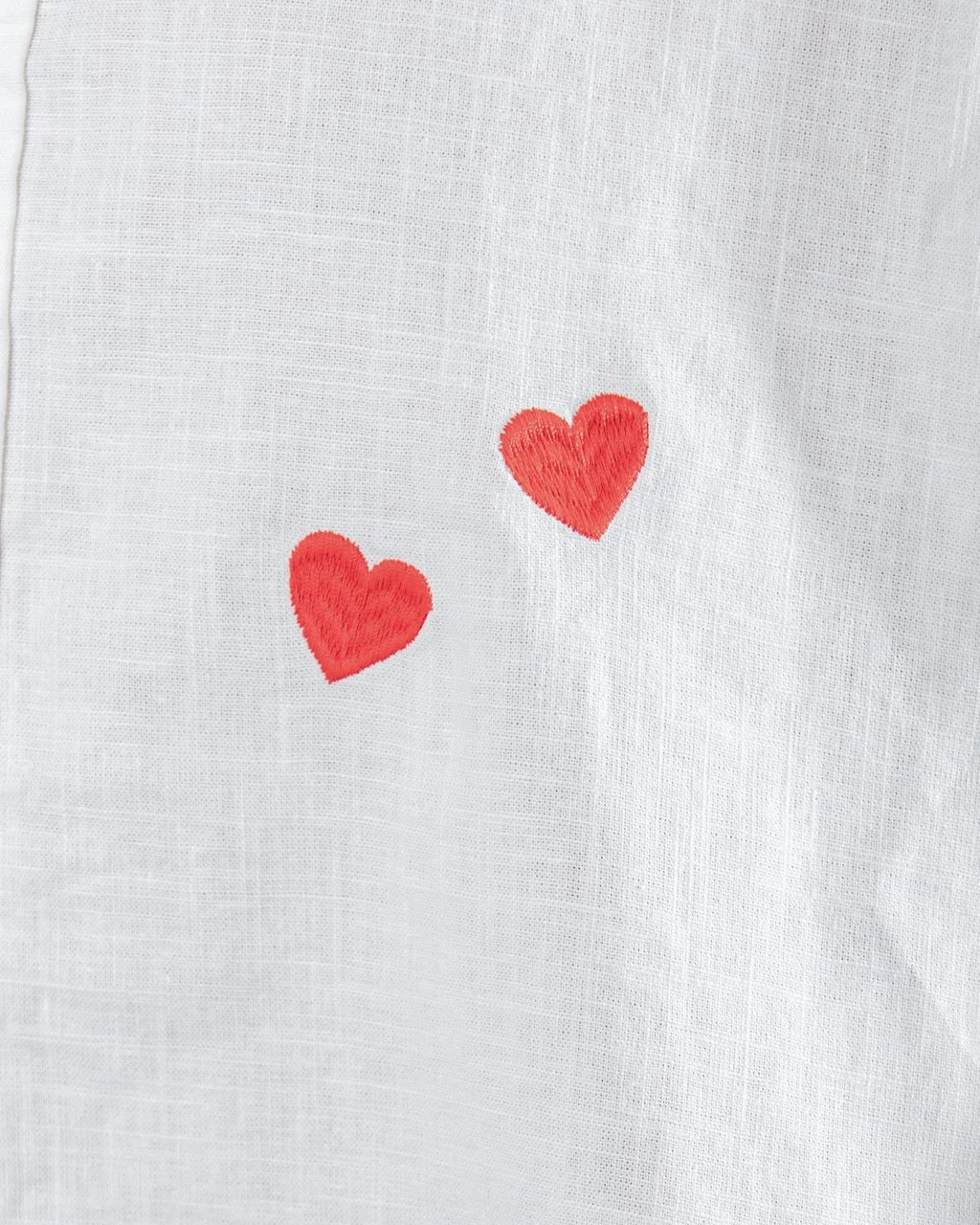 White Linen Heart Shirt