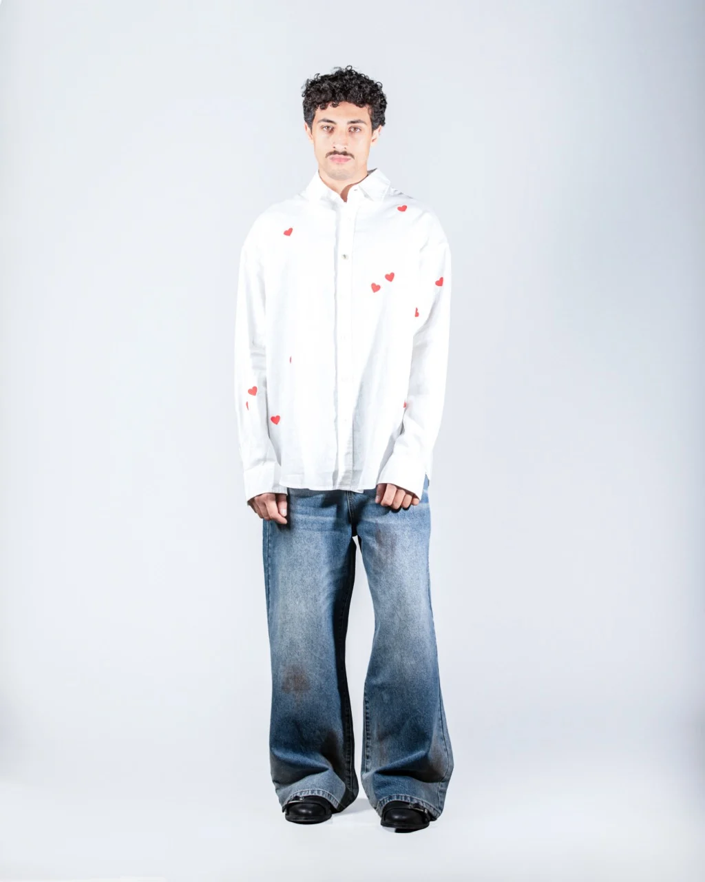 White Linen Heart Shirt